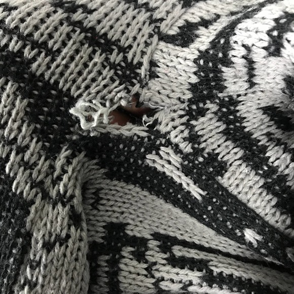 Vintage 80s Atlas Gray Black Sweater | Made in USA | Size X-Large - Picture 6 of 6